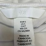 H&M White Black Sleeveless Striped Square Cami Camisole Tank Bodysuit Top Size S Photo 2