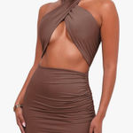 Brown Sexy Mini Dress Photo 0