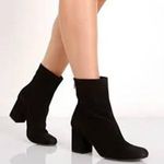 Free People Cecile Suede Block Heel Boot Size 38 8 Black LEATHER FESTIVAL BOHO Photo 0