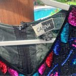 VINTAGE SILK CARINA SEQUIN Black Long Sleeve Shift Dress Beaded M Size M Photo 2