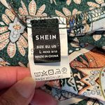 SheIn  Womens‎ Surplice Front Boho Dress V Neck Batwing Sleeve Green Orange Large Photo 8