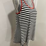 Green Envelope Women’s Sz: M Black & White Striped Tank Top Red contrasting trim Size M Photo 1
