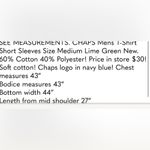 CHAPS Mens T-Shirt Short Sleeves Size Medium Lime Green New Photo 5
