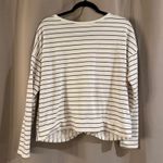 Old Navy Women’s White and Burgundy Striped Top Photo 1