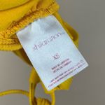 Xhilaration Target  Size XS Mustard Yellow Sporty Bikini Top Ribbed Boho Deep V Photo 3