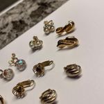 Monet Lot Of 6 Vintage Clip-on Screw On Costume Earrings Gold Tone 1 Signed Photo 8