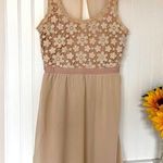 American Eagle Crochet Cream Lace Top Blush Pink Dress  Photo 0
