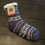 Muk Luks Fairisle Gripper Cabin Socks NEW Purple One Size Photo 1