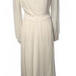 New Lulus Long Sleeve White Wrap Maxi Dress with Button Sleeve Details, Large Photo 0