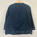 Alfred Dunner Dark Blue Jean Jacket Butterfly Embroidery Beaded Denim Casual Size 18 Photo 2