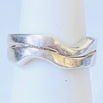 Sterling Silver  WAVE Abstract Design Ring Sz 6 Photo 2