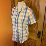 Vintage 80s colorful plaid top Size M Photo 8