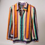 Ashley Stewart  Multicolor Striped Button Down Shirt Photo 1