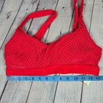 Aerie  Red Textured Chevron Zigzag Sports Bra Swim Top Tankini Bikini L Photo 9
