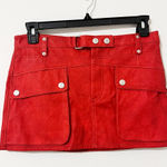 Free People  Red Mod Moment Mini Skirt Size 29 Photo 0