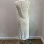 Chico's Striped Sleevless Midi Shift Dress in Cream and White Size 1=USM Photo 1