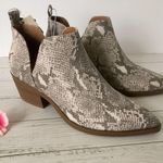 Snake Print Ankle Boots, Size 8 1/2 White Photo 2