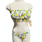 Cabana Del Sol  Lemon Print Bikini Set Size Medium NWT Photo 1