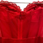 Miss Circle Talia Red Satin Lace Corset Maxi Dress Medium Photo 10