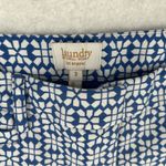 Laundry by Shelli Segal Geometric Blue & White Stretch Cotton Crop Pants Size 2 Photo 2