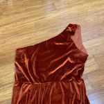 Baltic Born One Shoulder Velvet Maxi Dress Burnt Orange Size Large Side Slit Photo 1