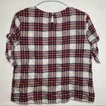 Jenni Kayne Sequoia Tie Shirt Cotton Blouse Plaid Red White Black XSmall Photo 5