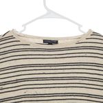 Eileen Fisher Peppered Cotton Wool Stripe Top Sweater Maple Oat Size PP Photo 2