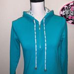Denim & Co  Active blue 1/2 Zip Pullover Hoodie Star Detail Hood Photo 0