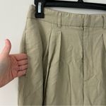 ZARA High Rise Pleated Front Wide Leg Light Sage Green Trouser Pants M Photo 2