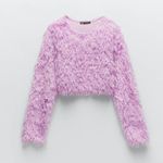 ZARA NWT Feather-Effect Stretchy Sweatshirt TRF Photo 2
