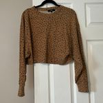 Lulus Last Spot Rust Brown Dot Print Pullover Sweatshirt Photo 3