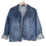 IZOD  Women's Distressed S Blue Denim Jacket Photo 0