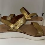 Seychelles  Platform Slingback SANDALS Metallic Gold Snake Print Women’s 7 Photo 2