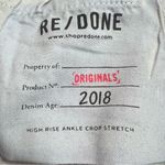 RE/DONE High Rise Button Fly Ankle Crop Stretch Jeans in Light 27 Size 27 Photo 14