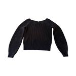 INC  Women's Small Deep‎ Black Pullover Embellished Knitted Vneck Sweater Nwt Photo 3