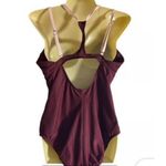All In Motion  One Piece Swimsuit Women's L‎ Burgundy Double strap NWT Photo 1