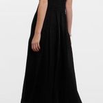 Vince  Black Smocked V Neck Midi Dress Sz.XL NWT Photo 3