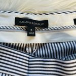 Banana Republic  Blue Pinstripe Logan Linen Blend Cropped Pants Photo 3
