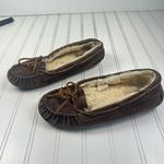 UGG  Women’s Moccasins Slippers Brown Suede Shearling Lined Size 8 Photo 2
