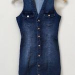 Guess  sleeveless V neck snap front denim dress Photo 0