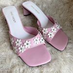 Nine West Y2K Pink Leather Rhinestone Daisy Sandals size 6 Photo 1