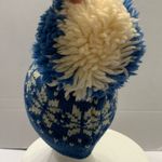 Vintage Marceau Sports 100% Wool Knit Blue & White Pom Pom Beanie. 2813 Photo 2