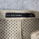 Iris Setlakwe Perforated Suede Moto Jacket Zip Up Women's 8 Beige Long Sleeve Tan Photo 3