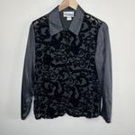 Diane Von Furstenberg  XS Silk Burnout WhimsiGoth Black Button Up Blouse Photo 1