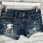 American Eagle  Distressed High-Waist Jean Shorts 0 Super Stretch Casual Summer Photo 3
