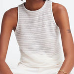 Madewell Crochet Knit Cutaway Tank Cropped Cotton Blend Ink Blue XS NWT Photo 8