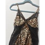 Womens Leopard Print Lace Trim Cami Slip Dress Nightie Lingerie XL Brown Photo 4