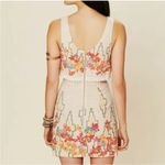 Free People  Big Bang Metallic Tea Combo Floral Gold Dress, EUC, Size 4 MSRP $128 Photo 3