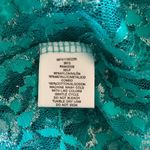 Bongo  Y2K Flair Emerald Lace Subtle Silver Metallic Collar Button-Up Shirt Small Photo 6