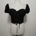 Buckle Haute Mode Black Puff Sleeve Lace Up Corset Crop Top XL Bohemian Whimsigoth Photo 1